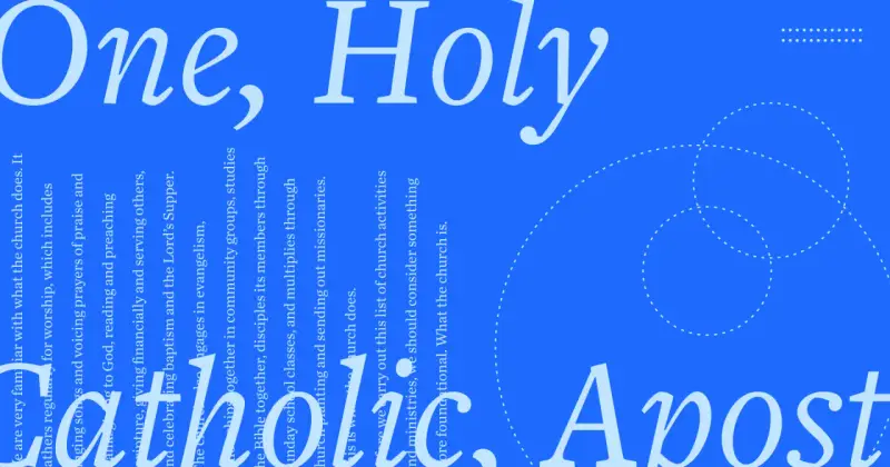 The text describes what an apostolic church is, detailing its practices like worship, baptism, evangelism, and community engagement.