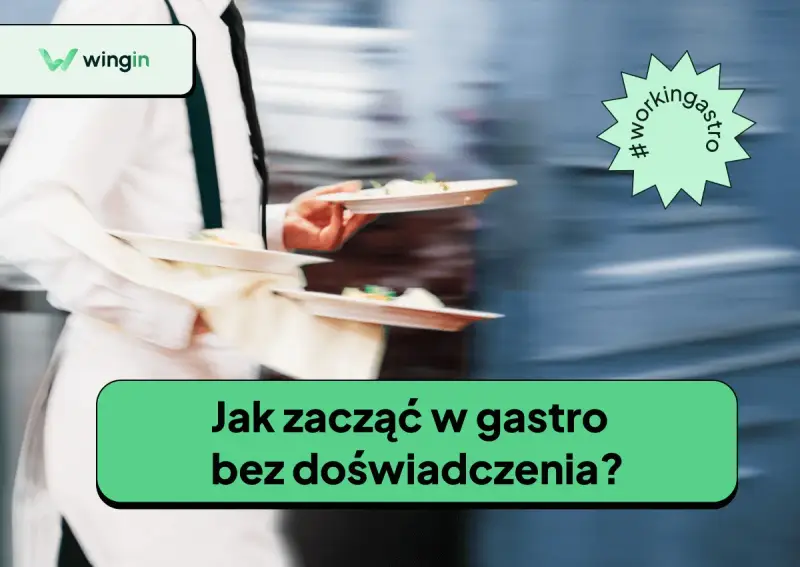 Zwinny kelner z tacami pełnymi jedzenia. Jak zacząć w gastro bez doświadczenia?