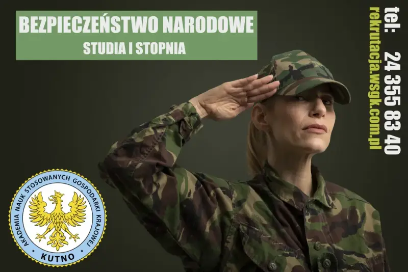Kobieta w mundurze oddaje honory. Rekrutacja na studia I stopnia z zakresu wsb bezpieczeństwo narodowe.
