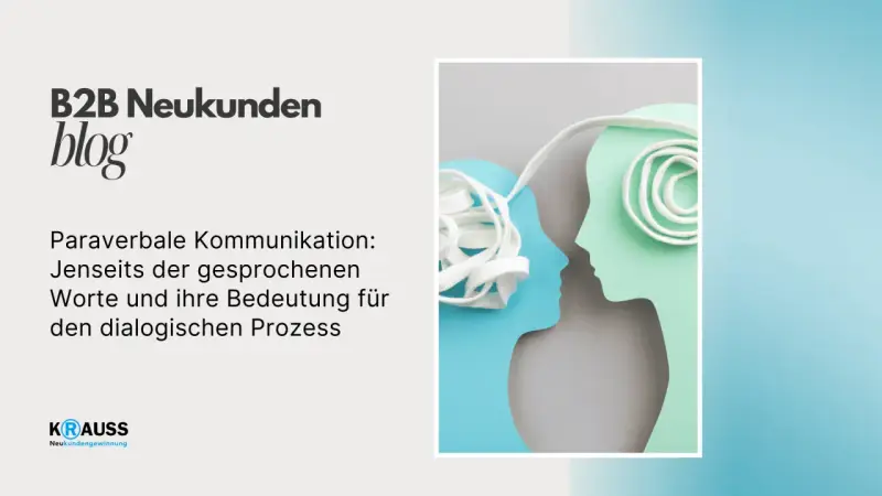 Zwei Kopfprofile im Dialog, verbunden durch eine Schnur. Das Bild illustriert, wie paraverbale Kommunikation über Worte hinausgeht und den Dialog bereichert.