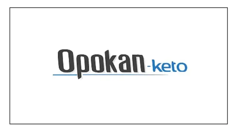 Logo z napisem "Opokan-keto". Nazwa sugeruje produkt wspierający dietę ketogeniczną.