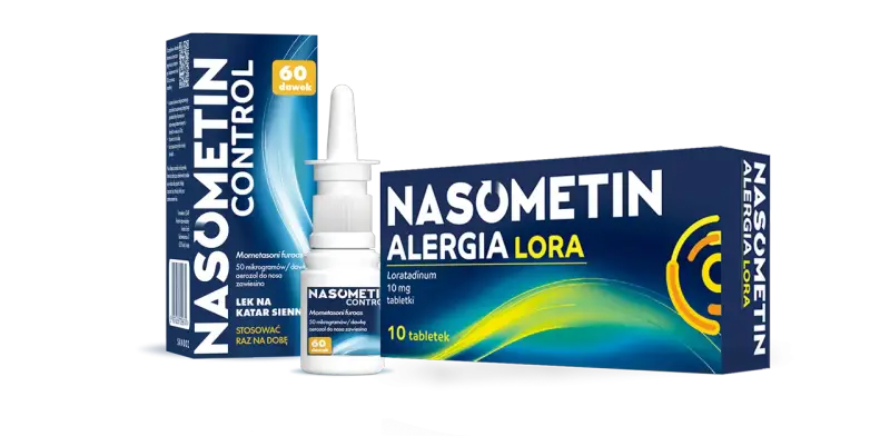 Szukasz dobrego leku na alergię? Na forum polecają Nasometin Control i Nasometin Alergia Lora - aerozol do nosa i tabletki.