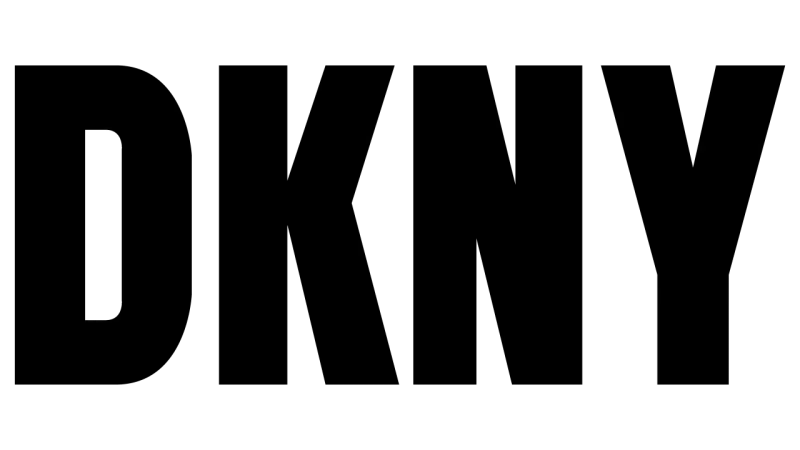 Logo DKNY. To znana marka odzieżowa, która oferuje stylowe ubrania i akcesoria.