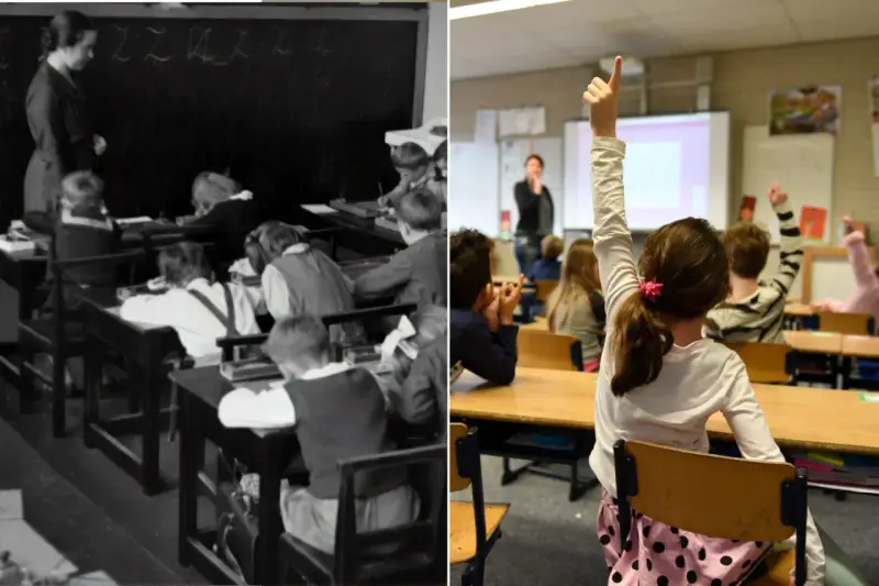 Dawne i współczesne sale lekcyjne. Pruski system edukacji wczoraj i dziś.