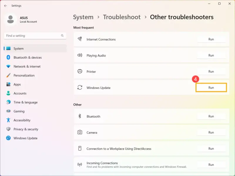 Uruchom narzędzie do rozwiązywania problemów z Windows Update, aby naprawić błędy aktualizacji.