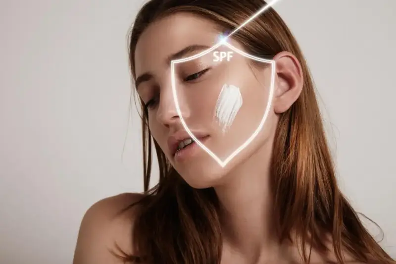 Krem SPF chroni skórę przed szkodliwym promieniowaniem UV, tworząc tarczę ochronną.