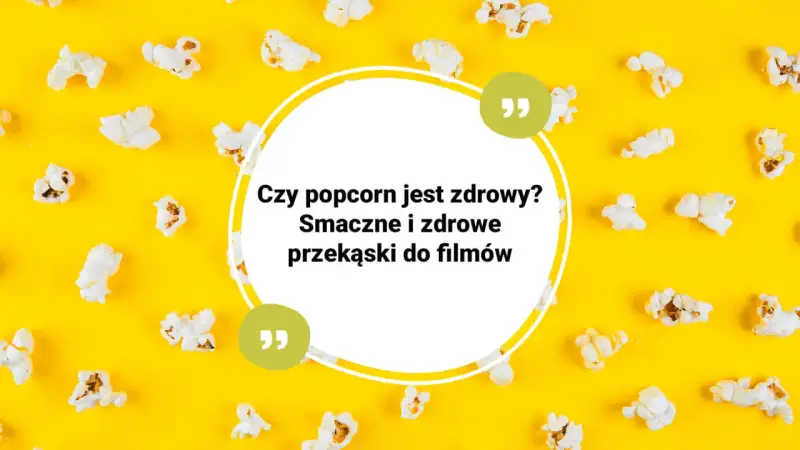 Czy popcorn jest zdrowy? Puszyste ziarna kukurydzy na żółtym tle, idealne jako smaczna i zdrowa przekąska do filmów.
