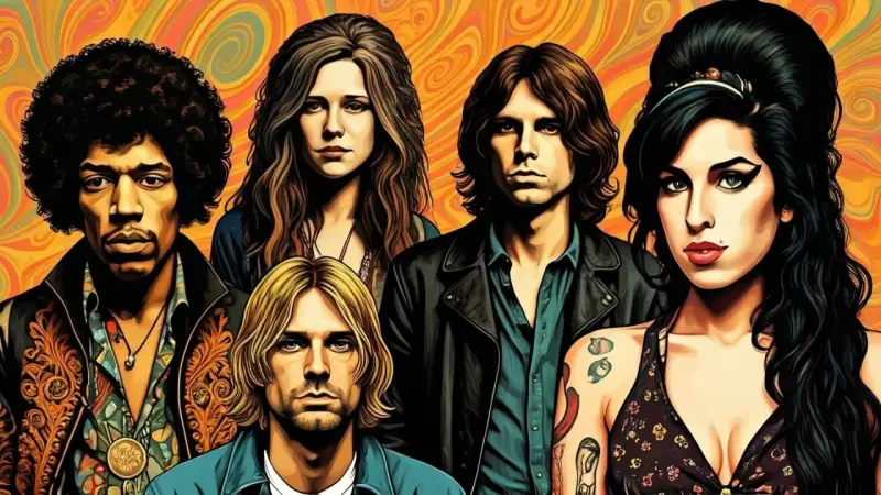 Ikony muzyki, które zmarły w wieku 27 lat, tworzą legendarny klub 27. Jimi Hendrix, Janis Joplin, Jim Morrison, Kurt Cobain i Amy Winehouse.