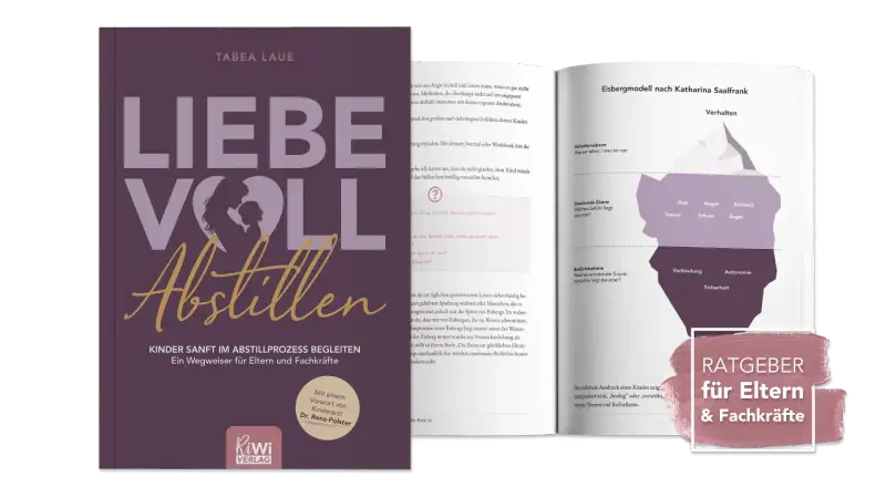 Buchcover "Liebevoll abstillen" zeigt Mutter mit Kind. Ein Ratgeber für Eltern & Fachkräfte, der das Thema abstillen wie angeht.