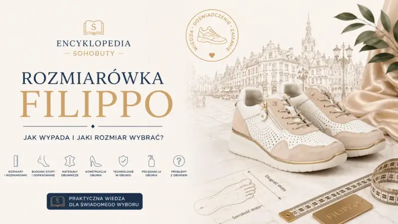 Rozmiarówka Filippo – poznaj tę firmę i dobierz idealne buty. Poradnik o rozmiarach, budowie stopy i pielęgnacji obuwia.