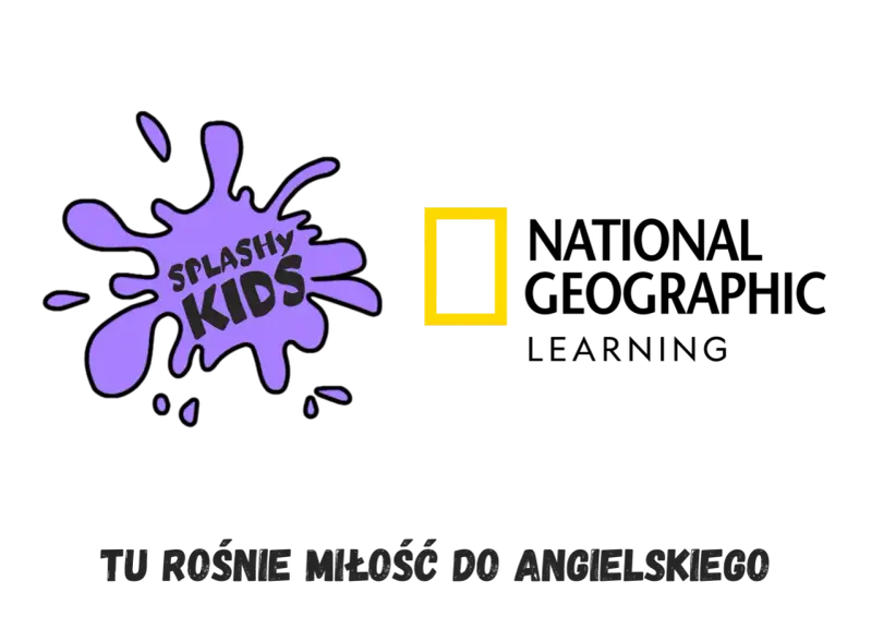 Logo "Splashy Kids" i National Geographic Learning. Idealne dla 3-letniego dziecka, które odkrywa świat angielskiego.