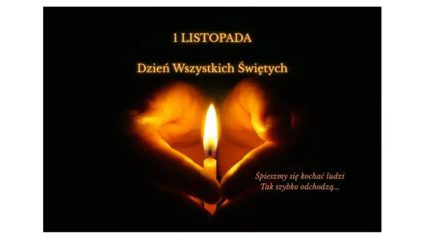 Płonąca świeca w dłoniach tworzących serce. 1 listopada, Dzień Wszystkich Świętych. Modlitwa za zmarłą mamę.