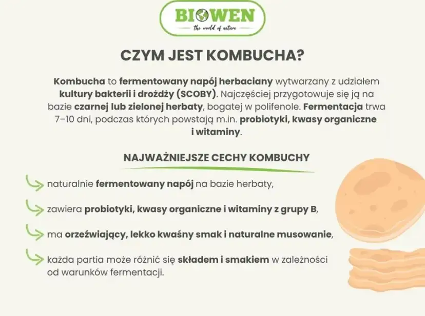 Kombucha: Na co działa? Korzyści, skutki uboczne i dawkowanie