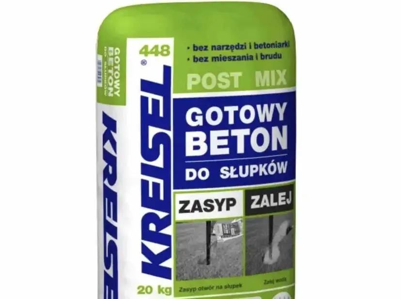 Gotowy beton Kreisel Post Mix do słupków. Worek 20 kg. Proste przygotowanie: zasyp i zalej. Idealny do budowy słupków.