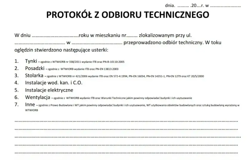 Odbiór mieszkania od dewelopera: lista kontrolna i prawa nabywcy
