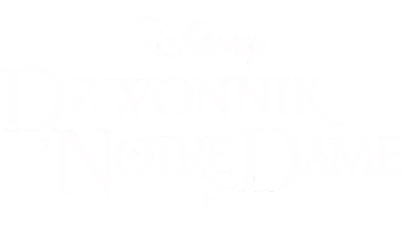 Napis "Dzwonnik z Notre Dame" w stylu Disney.