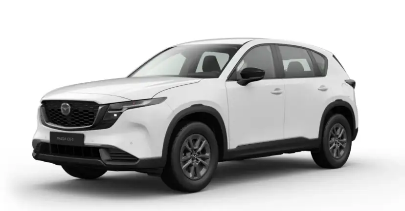 Biała Mazda CX-5 na białym tle. Sprawdź aktualną mazda cx-5 cena i wybierz swój wymarzony SUV.