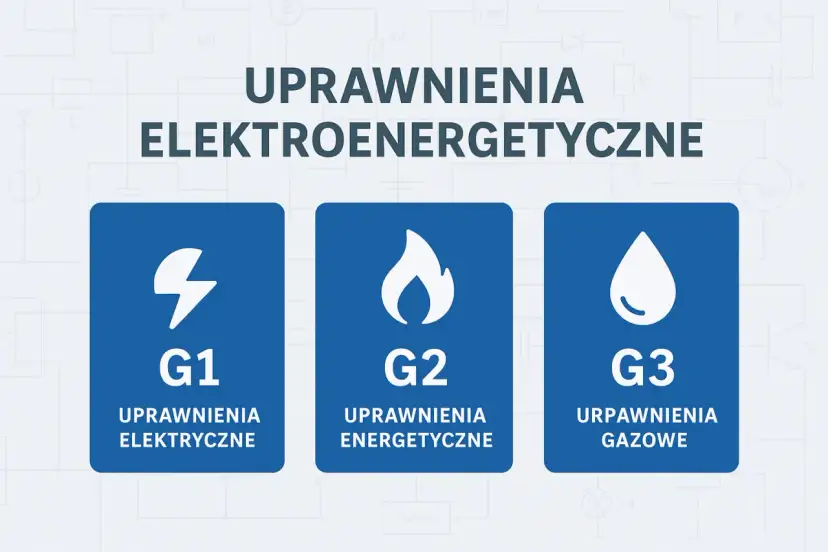 Trzy kategorie uprawnień: G1 elektryczne, G2 energetyczne, G3 gazowe.
