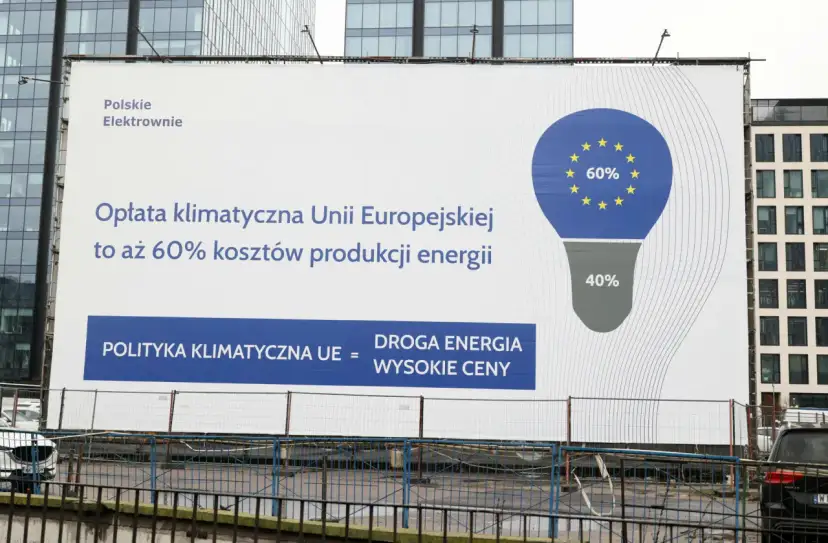 Polityka klimatyczna UE to 60% kosztów energii. "Polityka klimatyczna UE = droga energia, wysokie ceny" - przekaz Polskich Elektrowni.