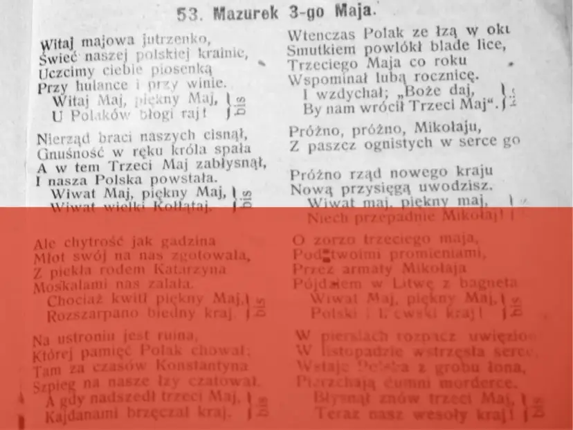 Witaj majowa jutrzenko, pieśń o Trzecim Maja, która budzi nadzieję i przypomina o odrodzeniu Polski.