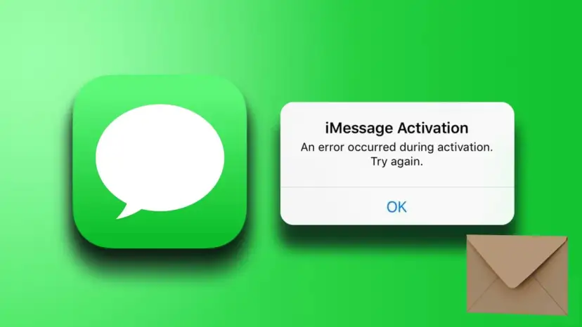 L'icône Messages et une fenêtre d'erreur indiquent que iMessage ne fonctionne pas. Une erreur s'est produite lors de l'activation.