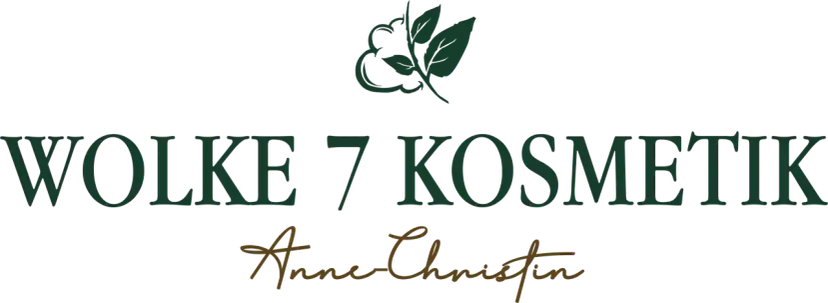 Logo von Wolke 7 Kosmetik mit Blatt-Symbol und Namen Anne-Christin.
