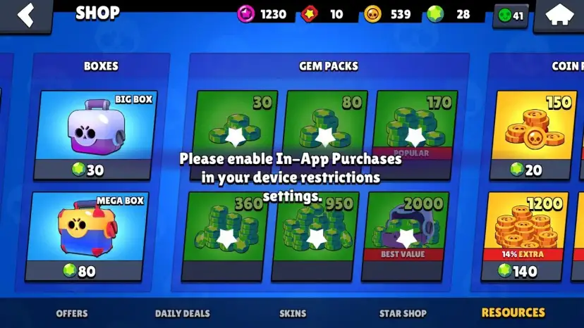Jak włączyć zakupy w aplikacji Brawl Stars bez problemów z ustawieniami
