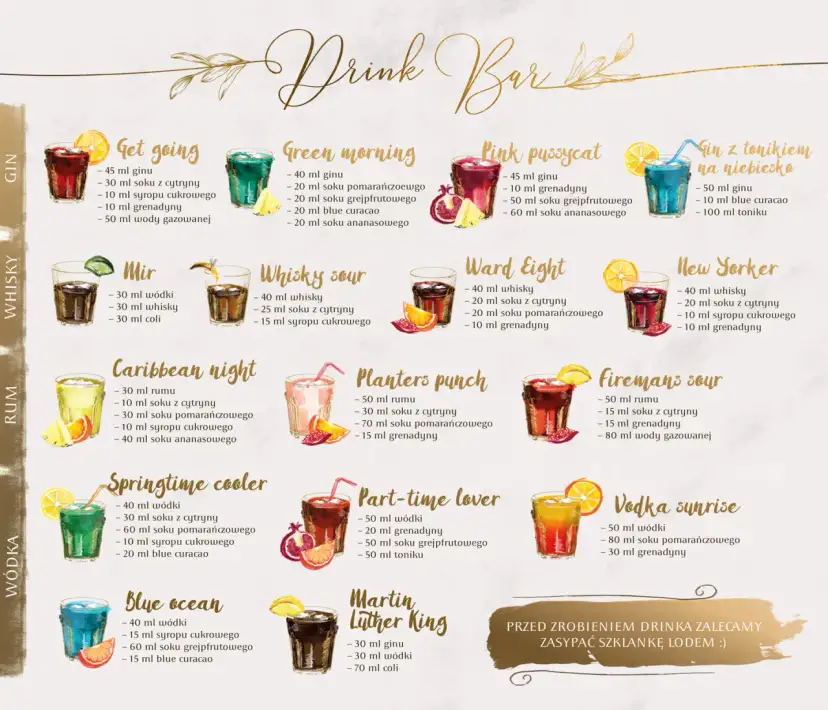 Domowy drink bar DIY: poradnik, przepisy i lista zakupów