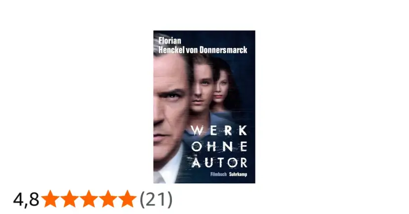 Filmplakat "Werk ohne Autor" von Florian Henckel von Donnersmarck mit drei Gesichtern und Sternenbewertung.