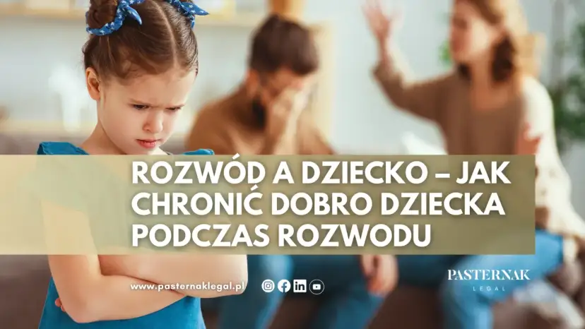 Smutna dziewczynka na pierwszym planie, rodzice kłócą się w tle. Rozwód a dziecko – jak chronić dobro dziecka podczas rozwodu.