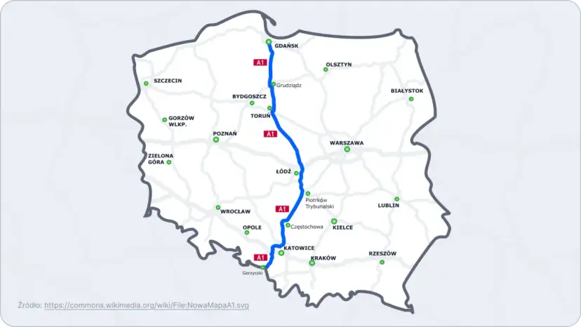 Autostrada A1: Długość, przebieg, opłaty i czas przejazdu [2024]