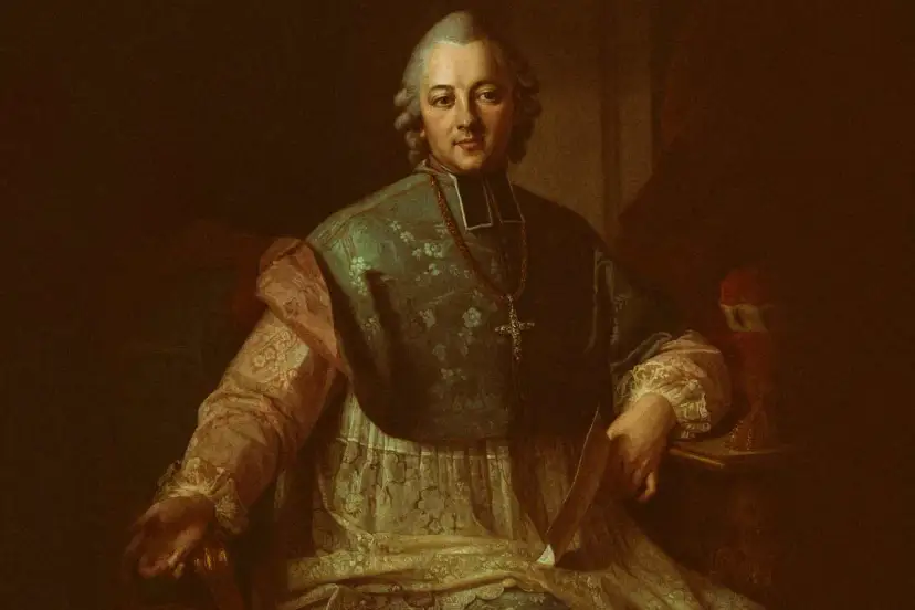 Portret Ignacego Krasickiego, biskupa, który tworzył wspaniałe bajki i wiersze.