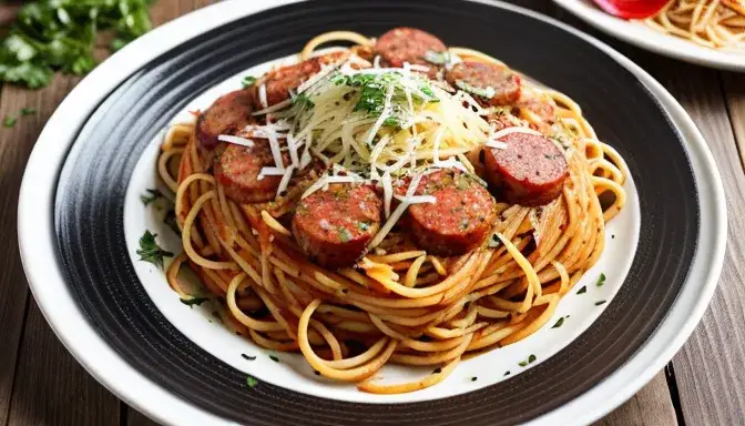 Szybkie i proste spaghetti z kiełbasą – idealne na obiad lub kolację