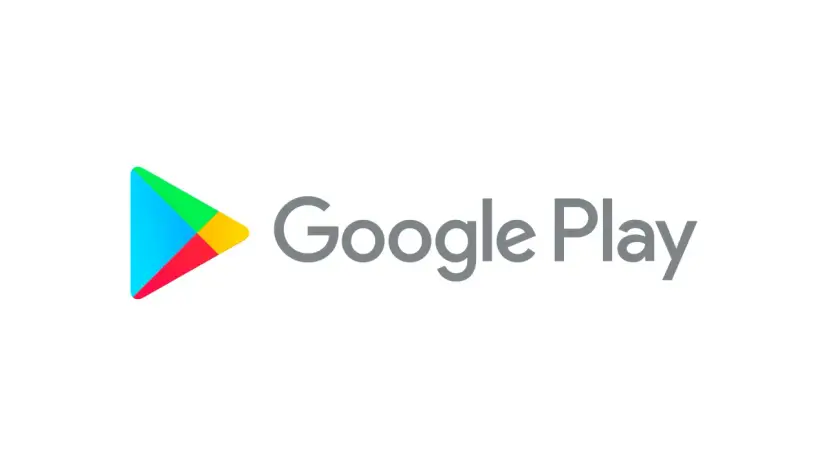 Logo Google Play z kolorowym trójkątem i napisem "Google Play".