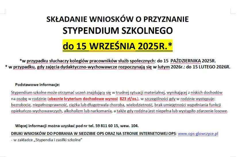 Do kiedy składać wnioski o stypendium szkolne, aby nie przegapić terminu?