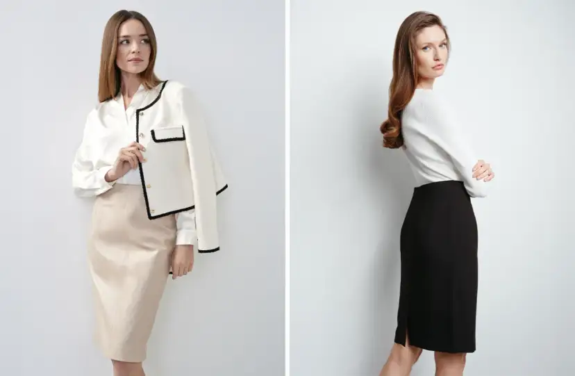 Spódnica ołówkowa midi: Jak nosić? Stylizacje, buty, błędy.