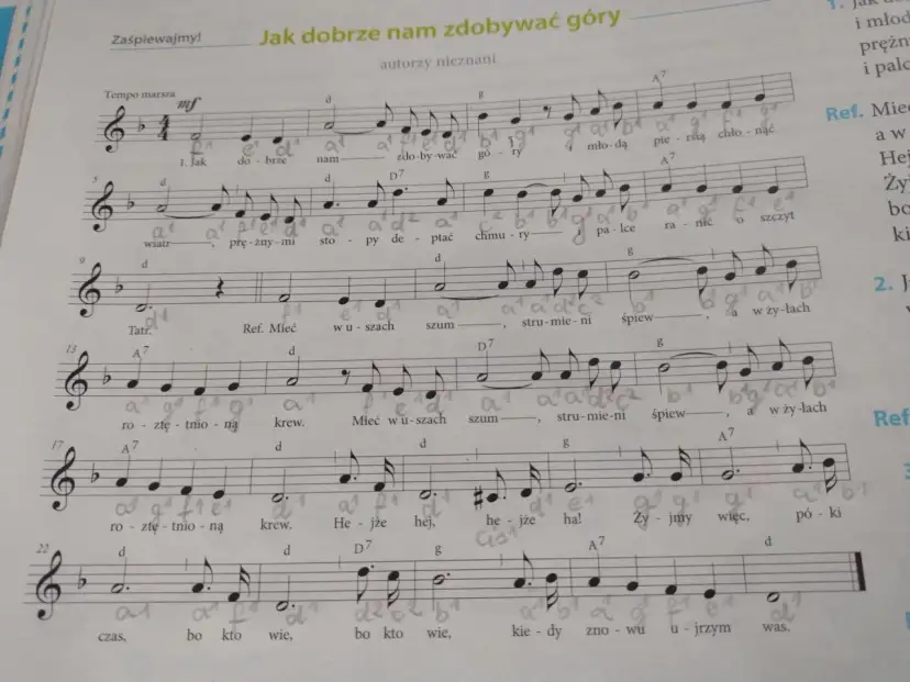 Tekst piosenki jak dobrze nam zdobywać góry - pełne słowa i znaczenie