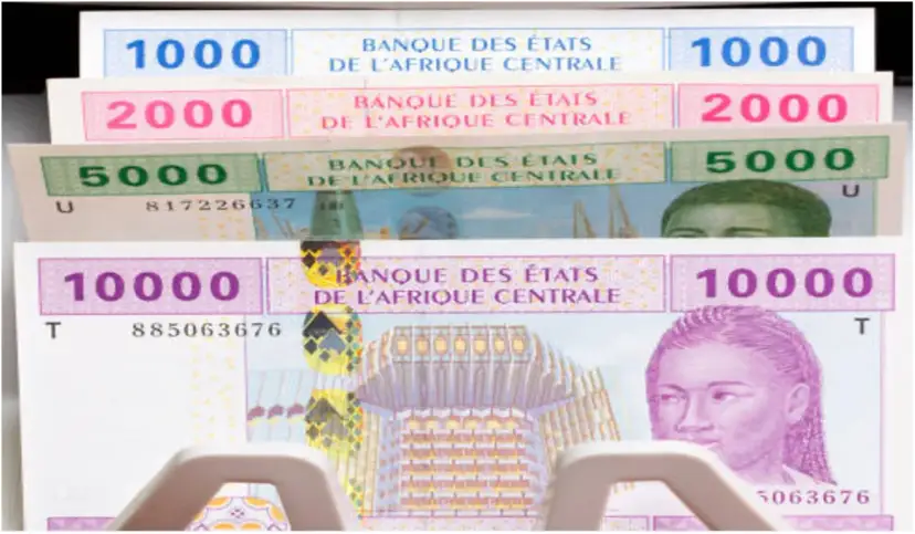 Stos banknotów: 1000, 2000, 5000 i 10000 franków CFA. To waluta używana w krajach takich jak Senegal.