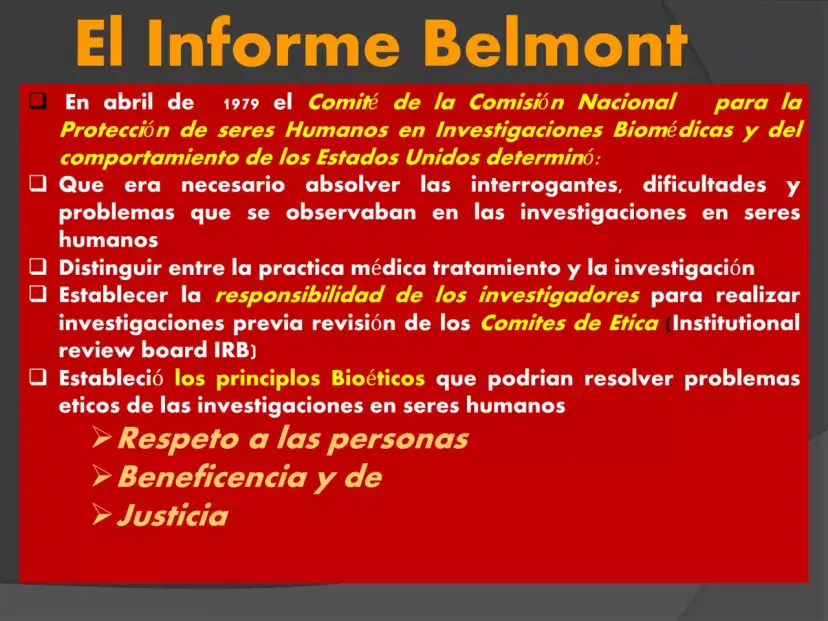 Informe Belmont: Ética esencial para la investigación médica actual