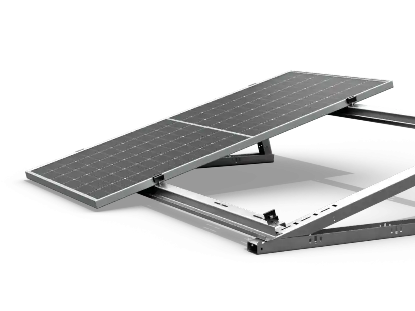 Metalowy stelaż pod panele fotowoltaiczne, pokazujący, jak zrobić stelaż pod panele fotowoltaiczne.