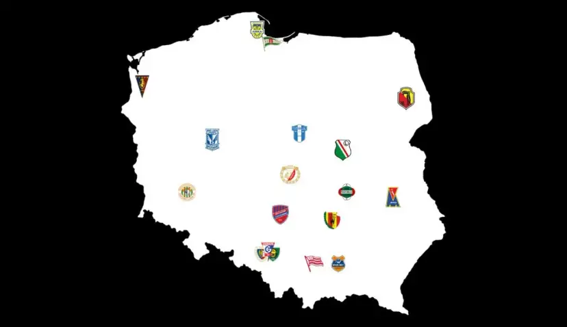 Mapa Polski z herbami drużyn piłkarskich. Sprawdź, kto awansował do ekstraklasy i gdzie grają!
