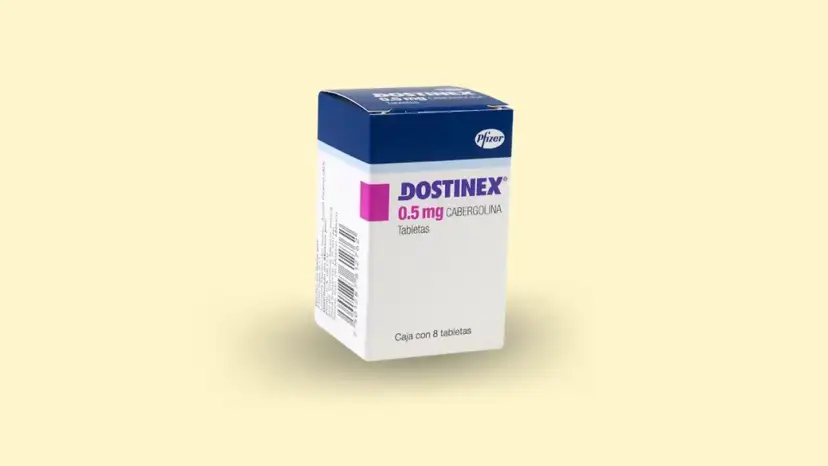 Opakowanie leku Dostinex 0.5 mg, zawierające tabletki na zatrzymanie laktacji.