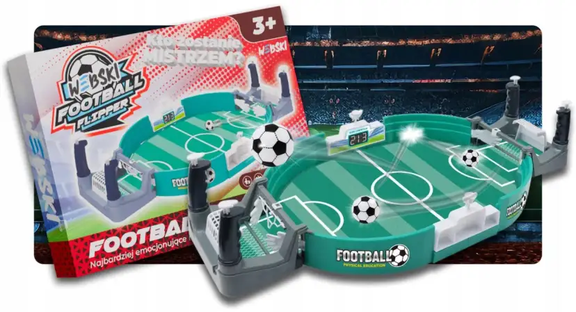 Piłkarski flipper - idealna zabawa co dla fana piłki nożnej. Emocjonująca rozgrywka na miniaturowym boisku.