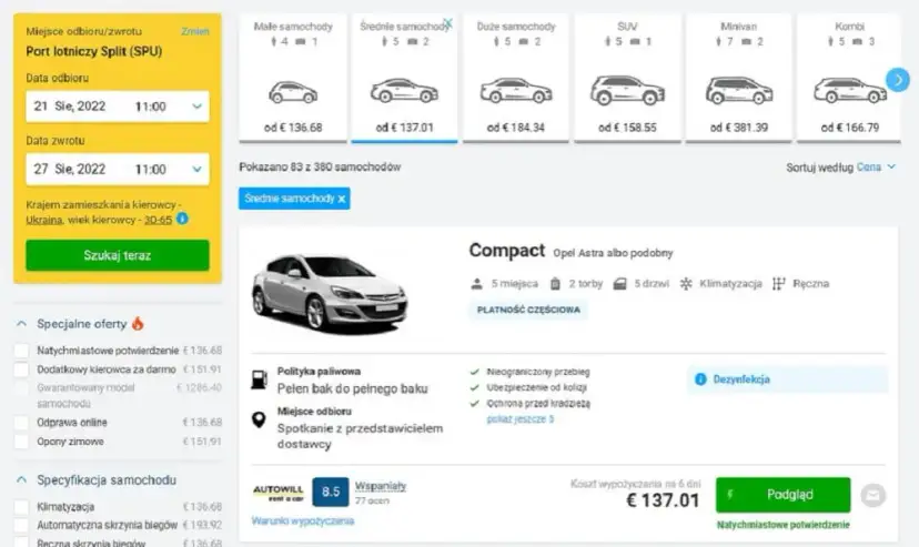 Ile kosztuje wynajem samochodu? Sprawdź ceny i ukryte koszty