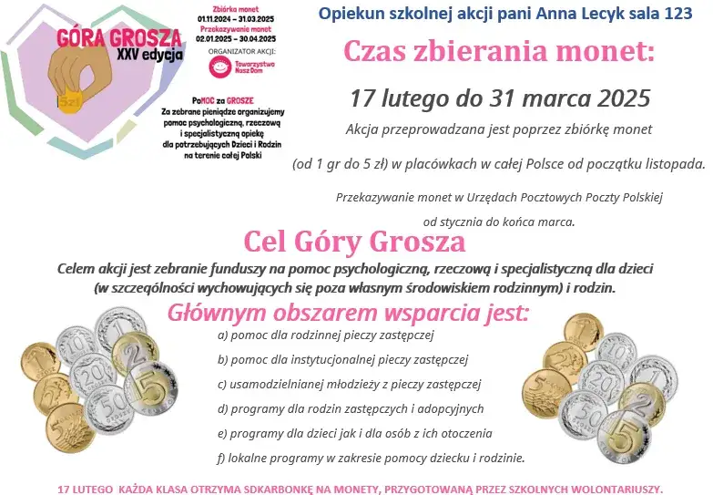 Góra Grosza jakie monety - poznaj nominały, które pomogą dzieciom