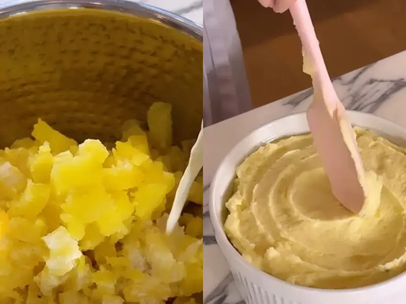 Dodawanie mleka do ziemniaków, aby uzyskać idealne puree. Sprawdź, jak zagęścić puree do perfekcji.