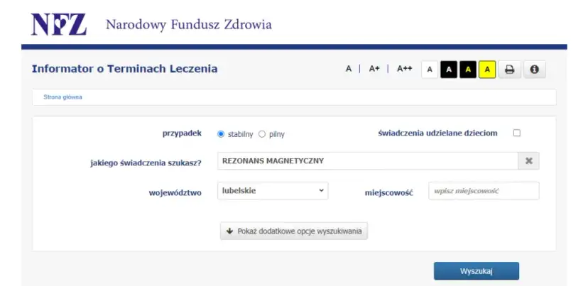 Rezonans magnetyczny NFZ w Lublinie - najszybszy termin już za 10 dni