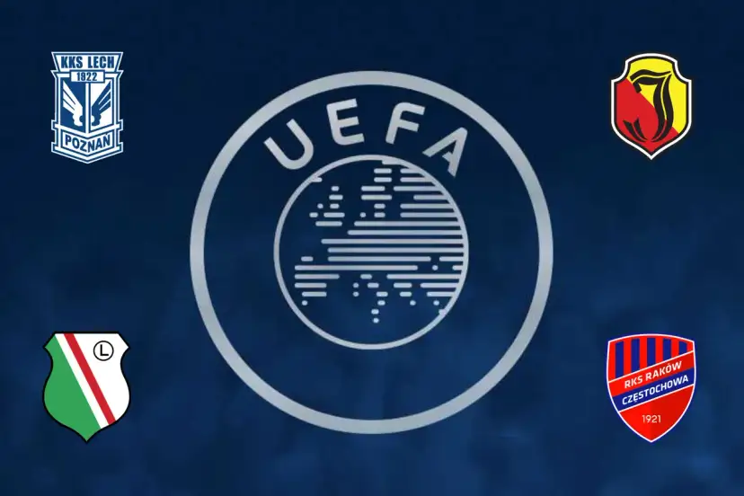 Herb Legii Warszawa, Lecha Poznań, Rakowa Częstochowa i Jagiellonii Białystok. Jakie są kluby piłki nożnej w Europie?