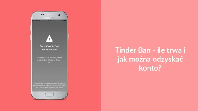 Telefon z komunikatem "Your account has been banned" na ekranie. Tinder usunął mi konto, ale czy da się je odzyskać?