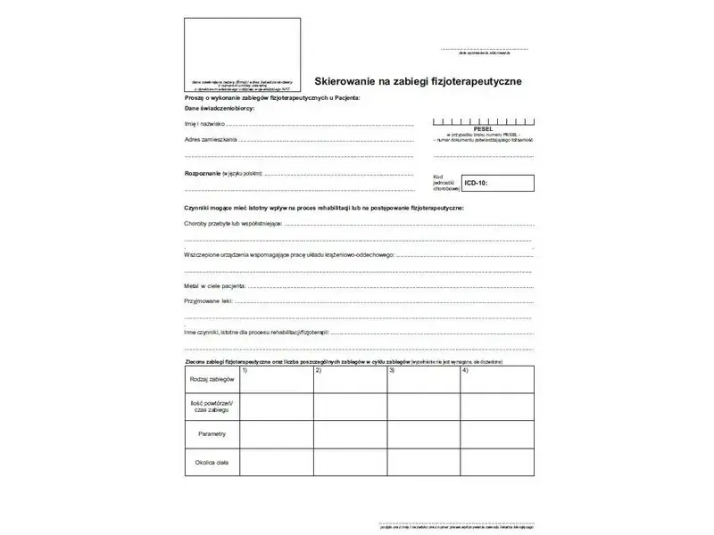 Skierowanie na rehabilitację NFZ: wzór, ważność, jak je zrealizować?